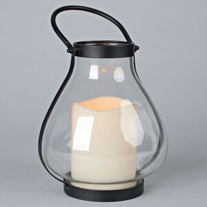School House Lantern with LED Flamless Candle and Timer - Indoor Outdoor 10.25”